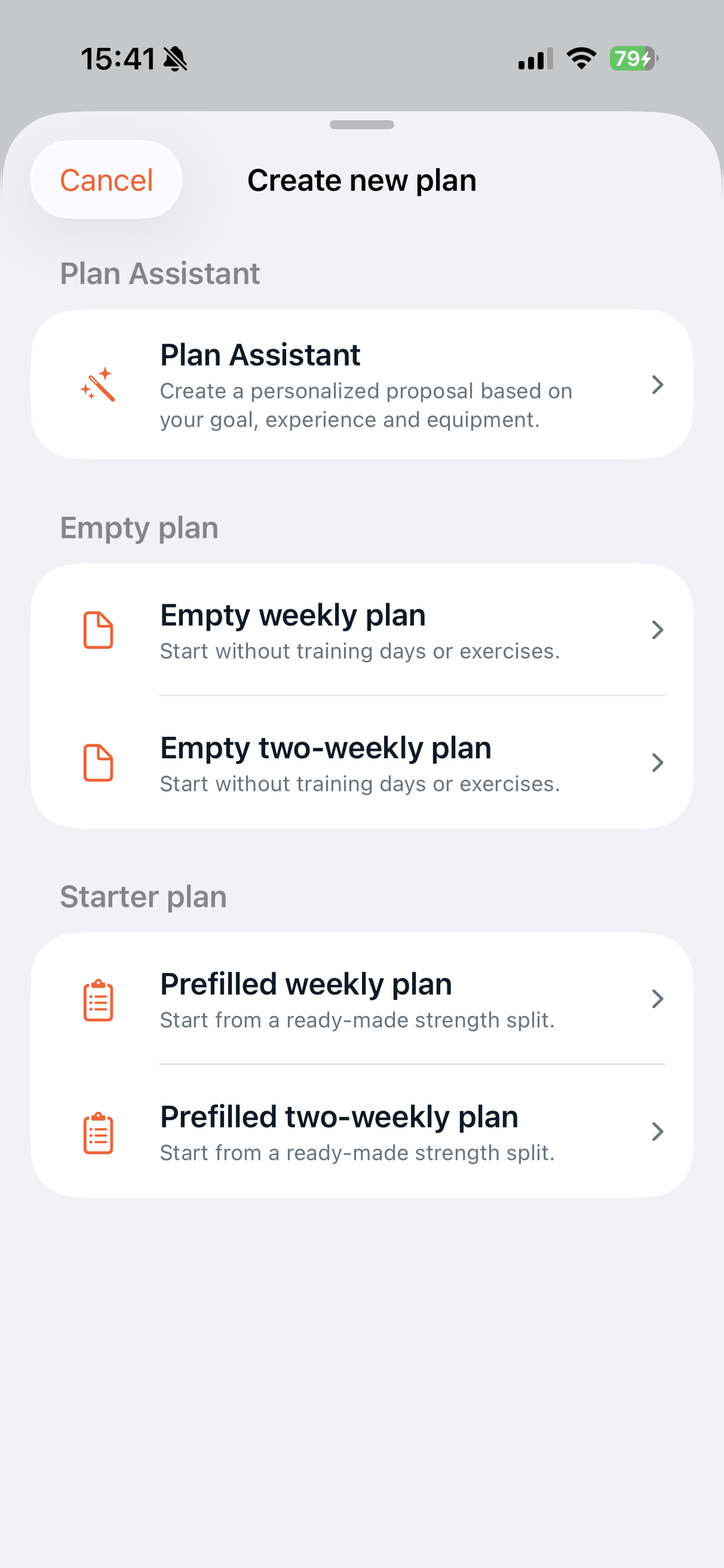 Create a new plan with the Plan Assistant