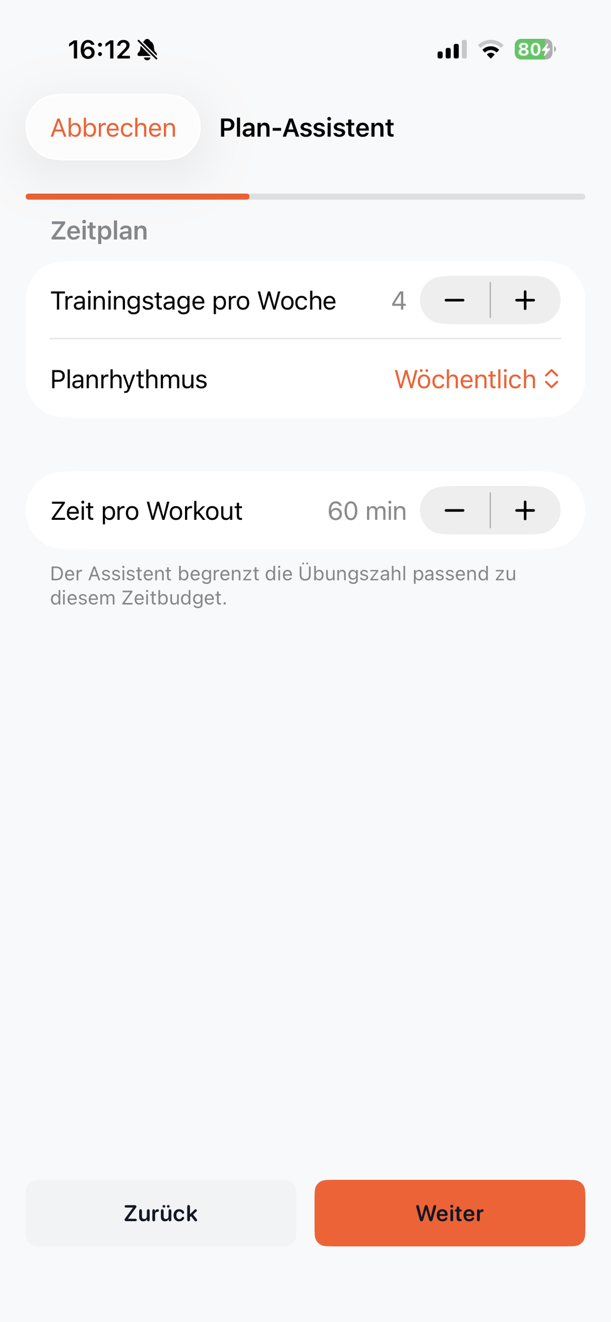 Trainingsrhythmus und Zeitbudget festlegen