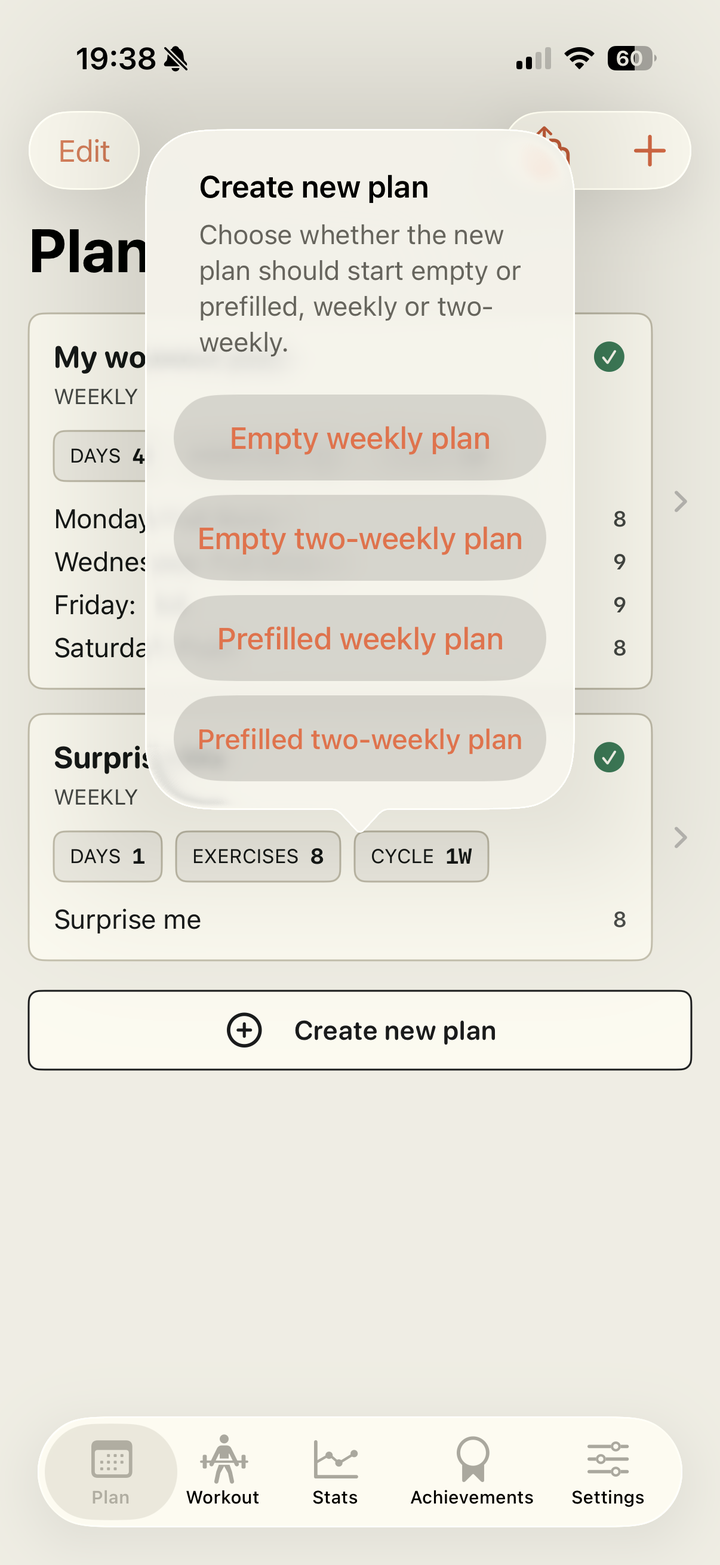 New plan options