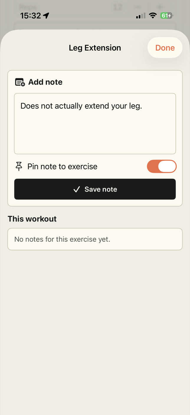 Pin a timestamped note to an exercise