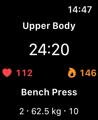Apple Watch workout with sample data